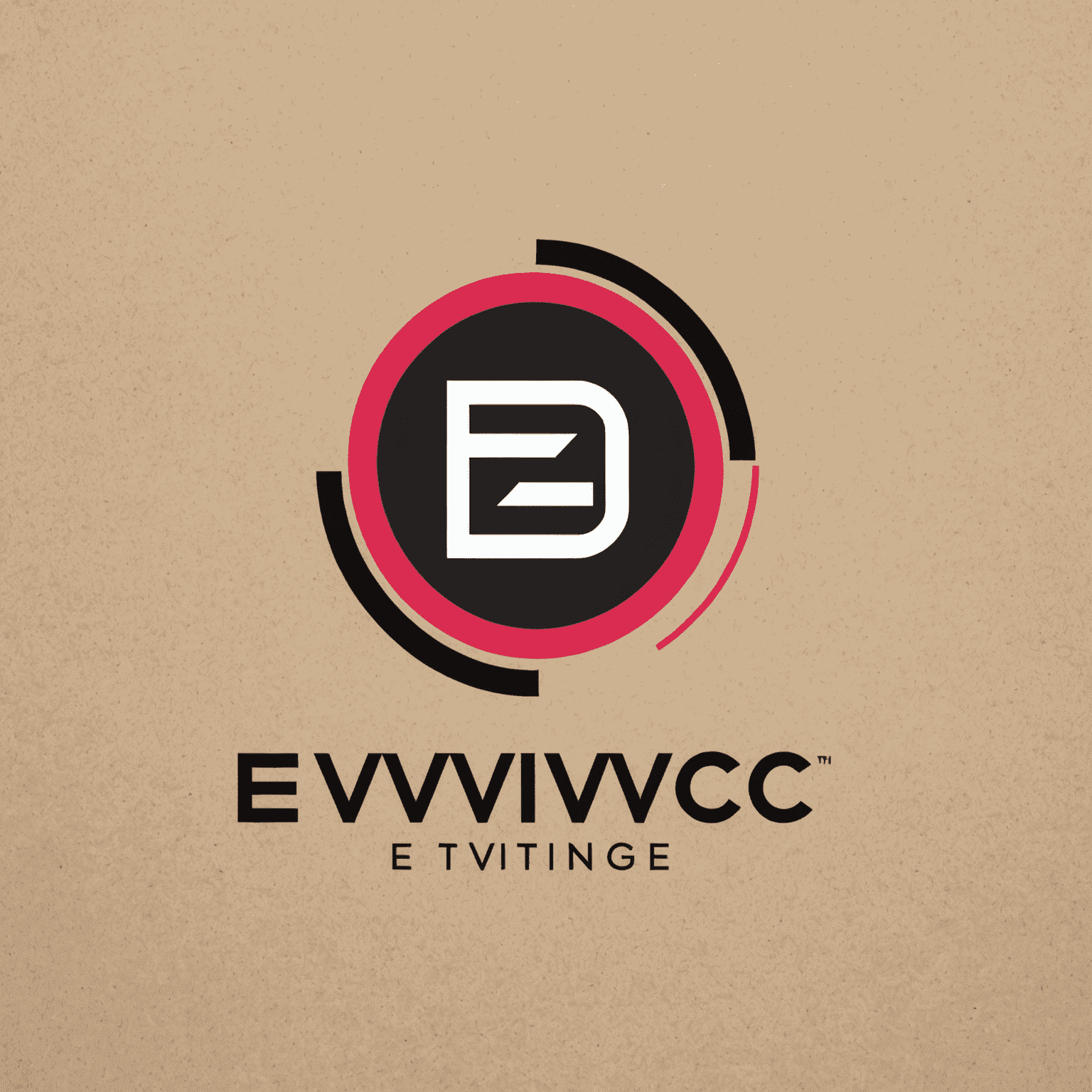 Eviivc logo - Modern and sleek design incorporating red, pink, and black elements, symbolizing efficient management tools for guest houses and mini-hotels