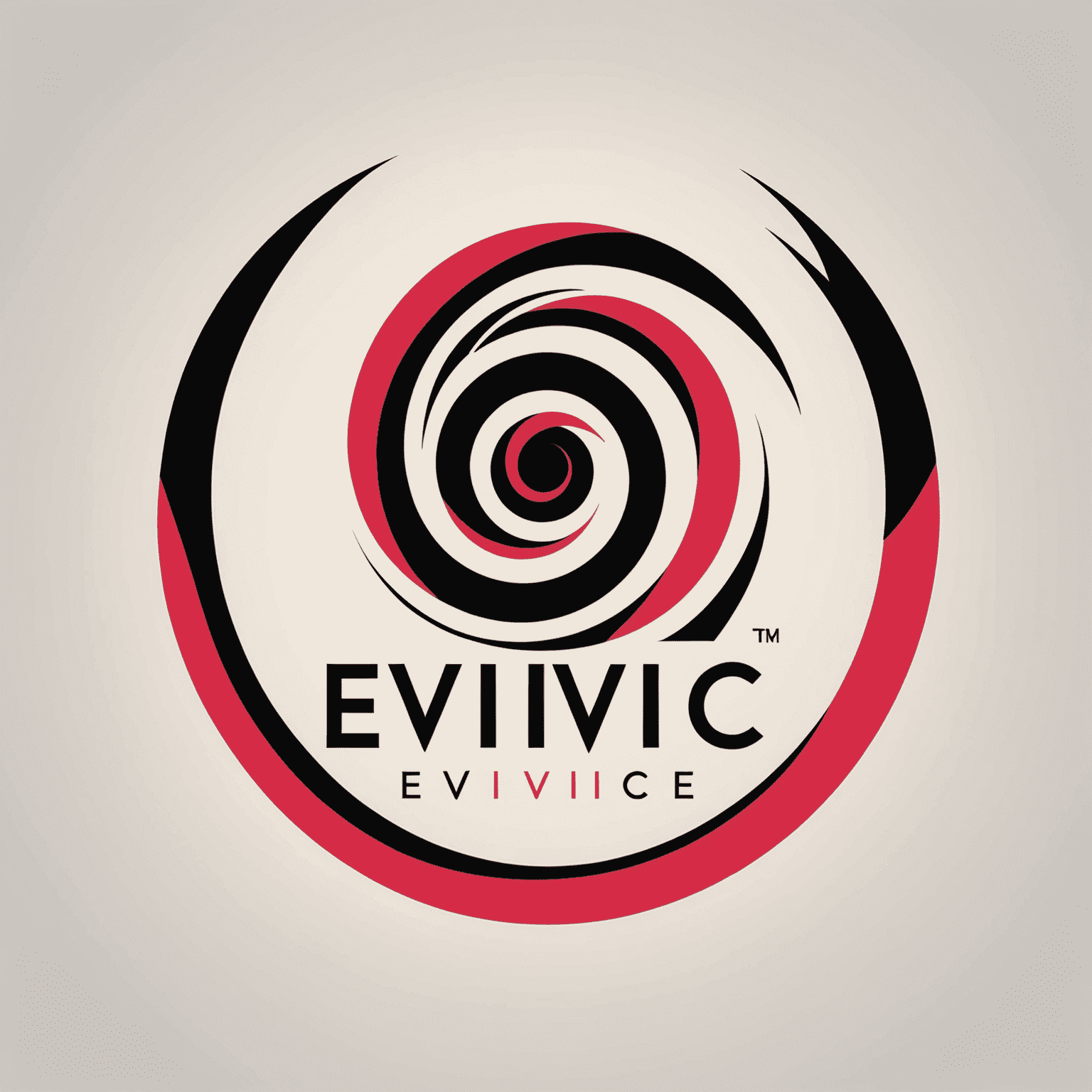 Eviivc logo - Modern and sleek design incorporating red, pink, and black elements, symbolizing efficient management tools for guest houses and mini-hotels
