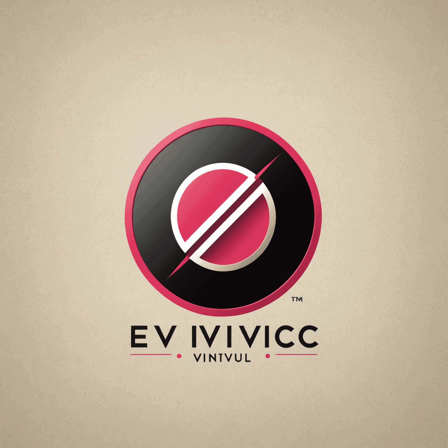 Eviivc logo - Modern and sleek design incorporating red, pink, and black elements, symbolizing efficient management tools for guest houses and mini-hotels