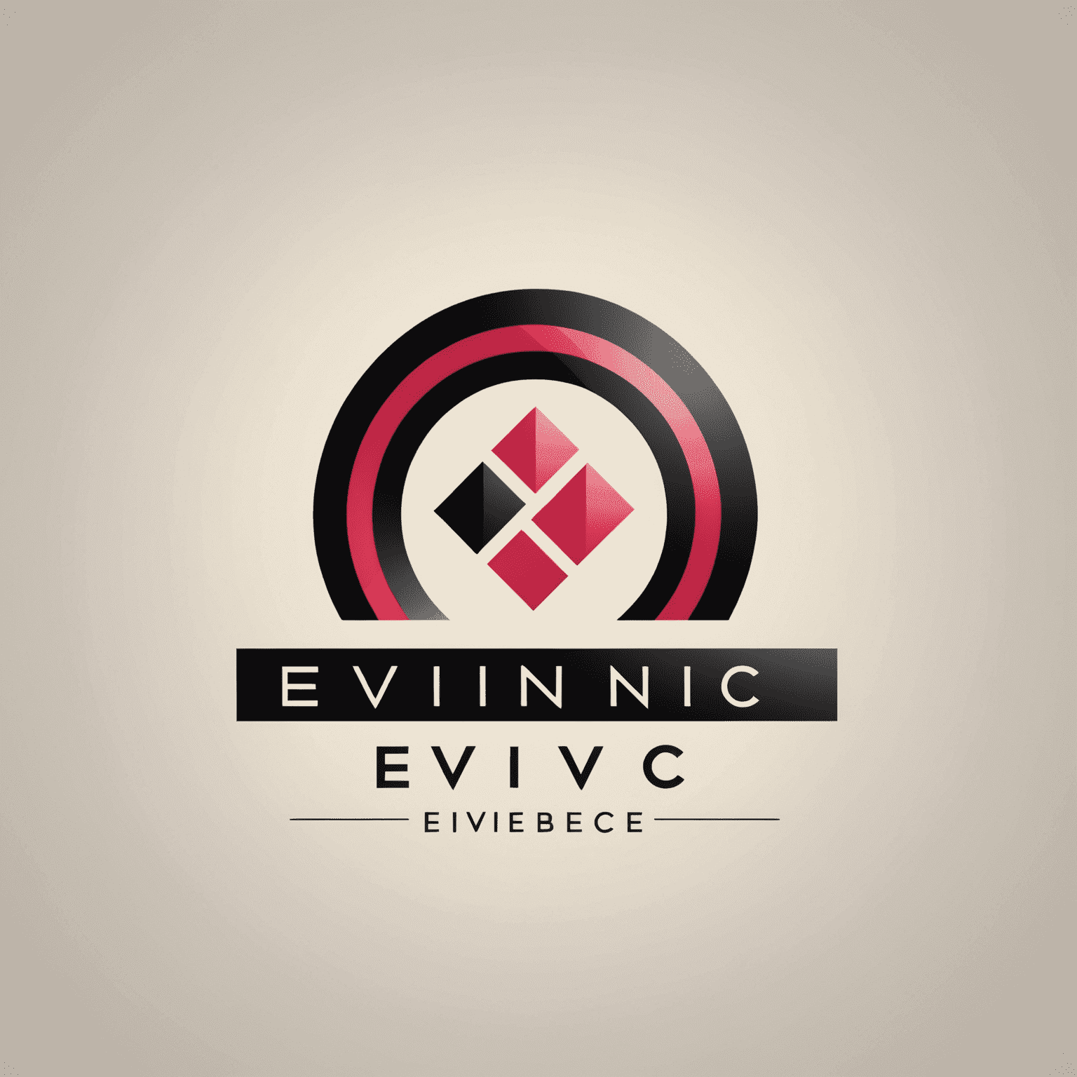 Eviivc logo - Modern and sleek design incorporating red, pink, and black elements, symbolizing efficient management tools for guest houses and mini-hotels