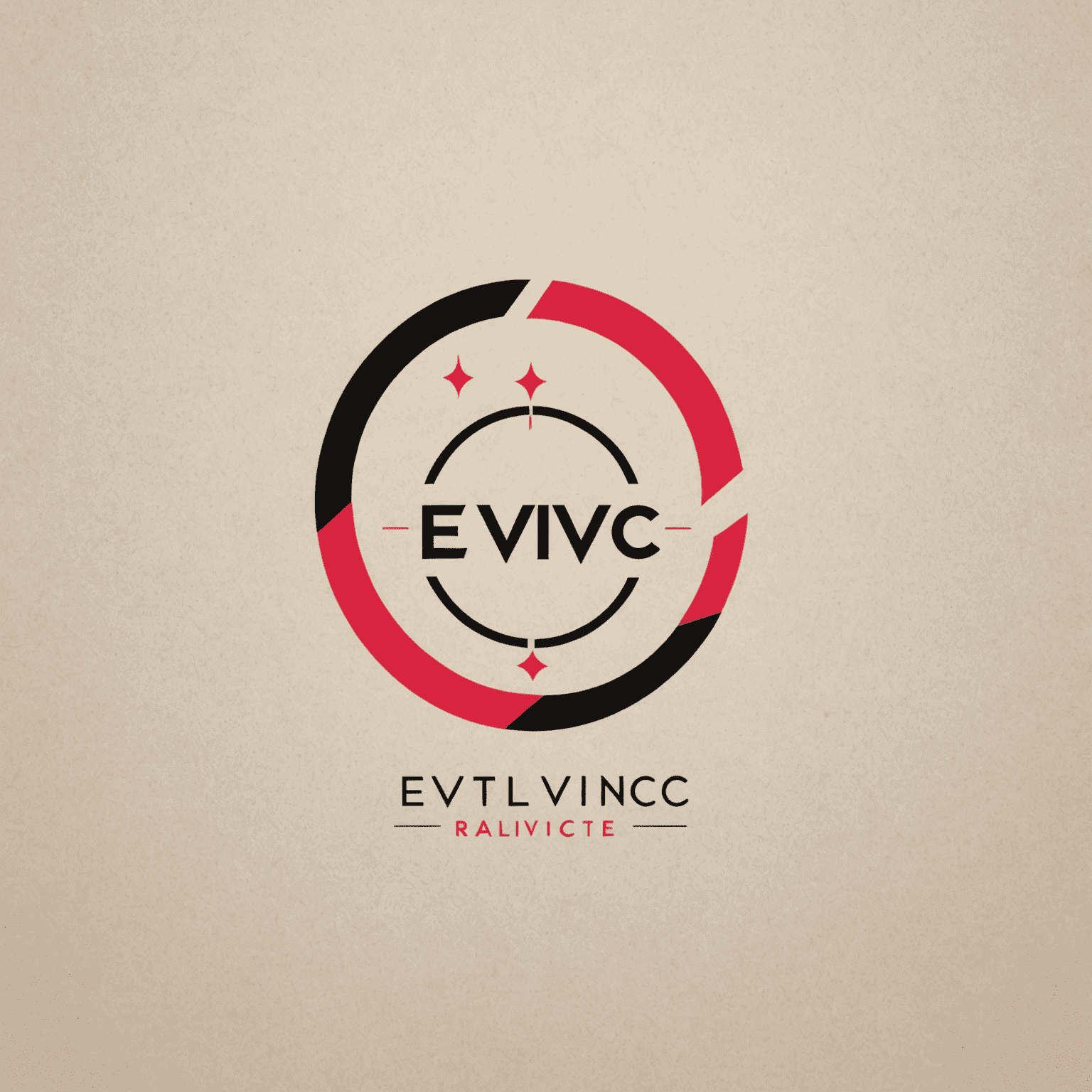 Eviivc logo - Modern and sleek design incorporating red, pink, and black elements, symbolizing efficient management tools for guest houses and mini-hotels