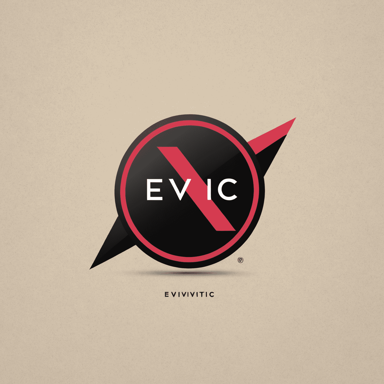 Eviivc logo - Modern and sleek design incorporating red, pink, and black elements, symbolizing efficient management tools for guest houses and mini-hotels