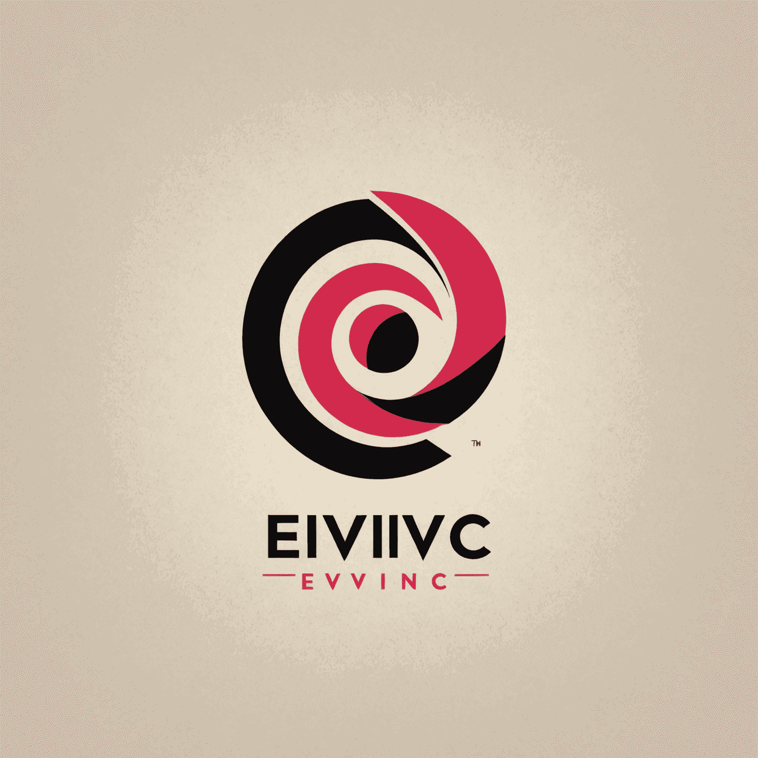 Eviivc logo - Modern and sleek design incorporating red, pink, and black elements, symbolizing efficient management tools for guest houses and mini-hotels